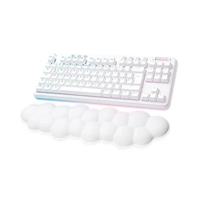 Obrázek Logitech G 715 bezdrátová klávesnice s osvětlením LIGHTSYNNC RGB, LIGHTSPEED, dotykové spínače (GX Brown) a opěrkou dlaní, PC/Mac bílá