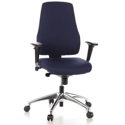Obrázek hjh OFFICE 608110 kancelářská židle PRO TEC 100 látka modrá otočná ergonomická s nastavitelným opěradlem a