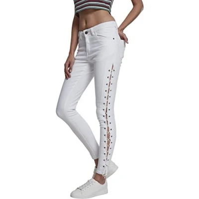 Obrázek Urban Classics LACE UP Pants Skinny džíny, Ženy, Velikost: 29, White