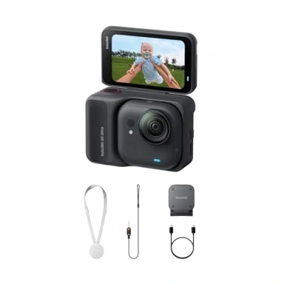 Obrázek Insta360 GO Ultra noční černá mini kamera 4K bez rukou, lehký a mobilní, top při nízkém světle, lze umístit všude, stabilizace FlowState, akumulátor 200 min, 10 m vodotěsná, na kolo běh