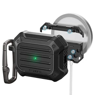 Obrázek Spigen Tough Armor MagFit pouzdro kompatibilní s AirPods Pro 2. Generation (2023/2022) černé