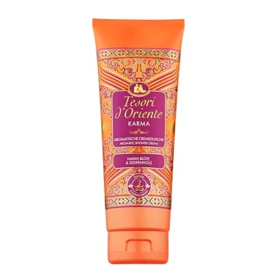Obrázek Tesori d&#039;Oriente Krémový sprchový gel &quot;Karma&quot;, 250 ml, aromatický s květem Nashi a cedrovým dřevem, krém pro péči o tělo, wellness rituály tělo smysly