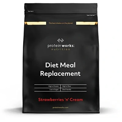 Obrázek Protein Works Dieta náhrada jídla 250 kalorií Pitné jídlo na hubnutí 14 servírek jahodový krém 1 kg