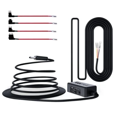 Obrázek VANTRUE USB C Hardwire Kit se 2 stupni a Acc kabelem pro všechny palubní kamery, 12 V/24 V na 5 V, držák pojistek s ochranou proti nízkému napětí, 24hodinový parkovací režim, kompatibilní jinou