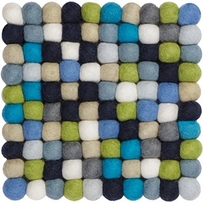 Obrázek myfelt Fritz plstěné koule pod hrnec, čtvercový, střižní vlna, barevný, 20 x cm