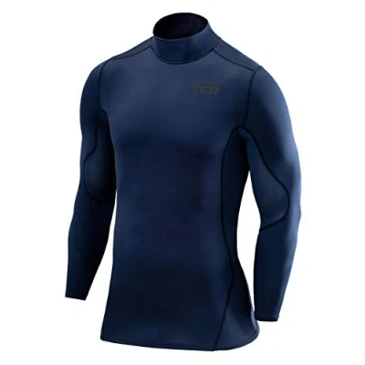 Obrázek TCA Pánské a chlapecké SuperThermal Baselayer tričko s dlouhým rukávem, kompresní se stojáčkem, tmavě modrá