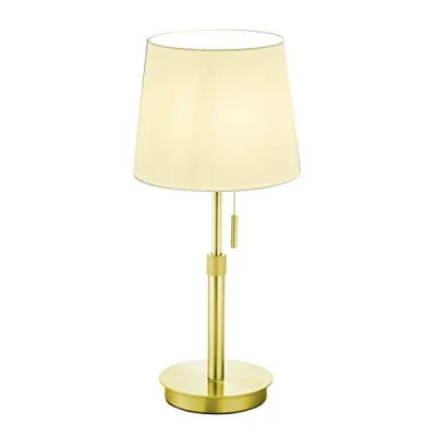 Obrázek Trio Leuchten Stolní lampa Lyon 509100108, kov, mosaz matná, látkové stínidlo