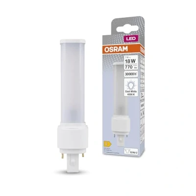 Obrázek OSRAM Dulux D 18 LED žárovka pro patici G24D 2, 7 W, 770 lumenů, studená bílá (4000 K), rotující, náhrada za běžné 18W osvětlovací prostředky