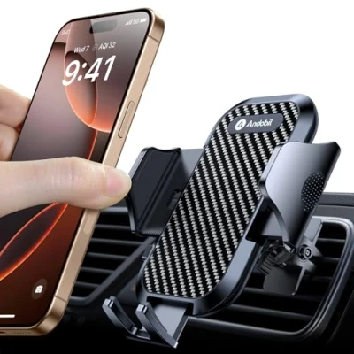 Obrázek andobil držák na mobilní telefon Auto větrání [ 2024 Upgrade klip ] mobil do auta 100% bezpečná rukojeť] 360 otočný příslušenství Pro iPhone 16 Max 15 14 13 12