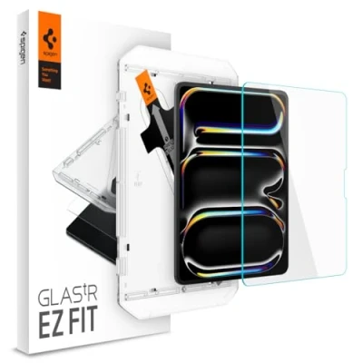 Obrázek Spigen Sklo. tR EZ Fit ochranné sklo kompatibilní s iPad Pro 13 palců M4 (2024), 7. generace, instalační šablona, křišťálově čirá, 9H fólie