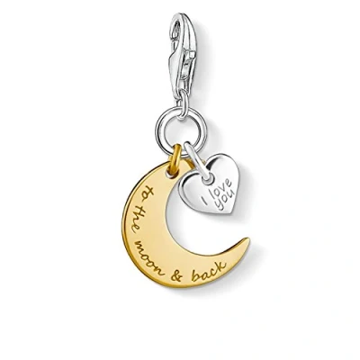 Obrázek Dámský přívěsek Charm Club od Thomas Sabo, měsíc, srdce ze sterlingového stříbra 925, částečně pozlacený, 1443 413 39