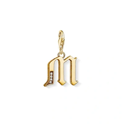Obrázek Thomas Sabo Dámský elegantní přívěsek L písmeno Charm Club 925 sterlingové stříbro 1618 414 39, 750 žluté zlato pozlaceno, 925, Kubická zirkonie