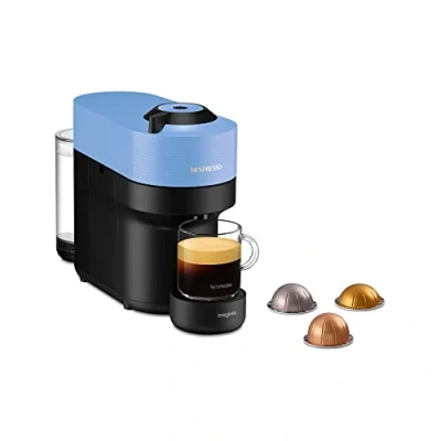 Obrázek Nespresso De&#039;Longhi ENV90.A Vertuo Pop, kávovar na kapsly, připravuje 4 velikosti šálků, technologie Centrifusion, balení obsahuje 1260 W, Pacific Blue