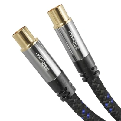 Obrázek KabelDirekt 4K anténní kabel, koaxiální TV kabel nylon 5 m Televizní s nerozbitným kovovým konektorem pro digitální a analogové sledování televize (konektor antény na zdířce