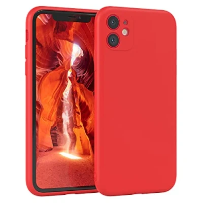 Obrázek EAZY case Silikonové pouzdro pro iPhone 11 silikon červené měkké nárazuvzdorné na mobil ochranné s ochranou fotoaparátu tenké prémiová ochrana Cover TPU Phone
