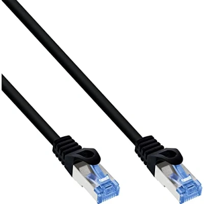 Obrázek InLine 74815S propojovací kabel, Cat.6A, S/FTP, TPE flexibilní, černý, 15 m