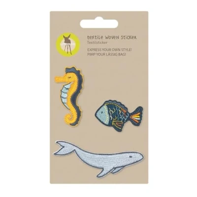 Obrázek LÄSSIG Nálepka na textil samolepicí/textilní tkaná nálepka, Sea, Batoh každodenní nošení