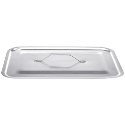 Obrázek Pentole Agnelli Deckel eckig Plan zu Ecken rund, Aluminium, Silber 40x28 cm Silber/schwarz