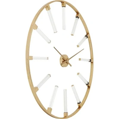 Obrázek Kare Designové nástěnné hodiny Visible Sticks, zlatá, hodiny, ocelová konstrukce, 92 x 3 cm (v/š/h)