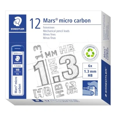 Obrázek STAEDTLER 250 13 HB Mars Micro jemné tuhy, průměr tuhy 1,3 mm, HB, 12 kusů, grafitově šedá, VE