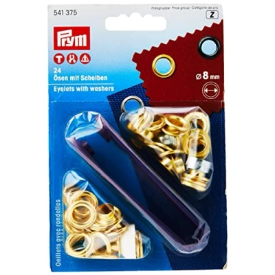 Obrázek Prym 541375 očka s kotouči 8 mm zlatá