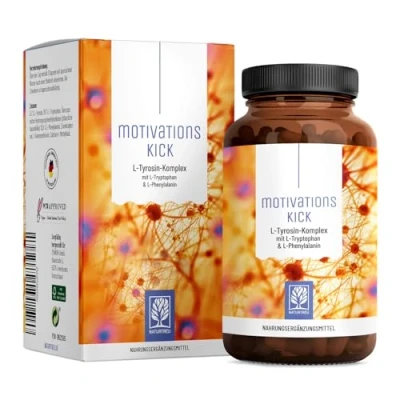 Obrázek NATURTREU® L tryptofan kapsle v kombinaci s komplexem tyrosinu 500 mg a 226,7 fenylalaninu denní dávce veganské vyráběné Německu