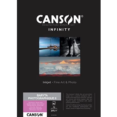 Obrázek Canson INFINITY BARYTA PHOTOGRAPHIQUE II 310, C400110550, Digital Fine Art Papier, DIN A3 (29,7cm x 42,0cm), 25 Blatt, 310 g/m2 Weiß