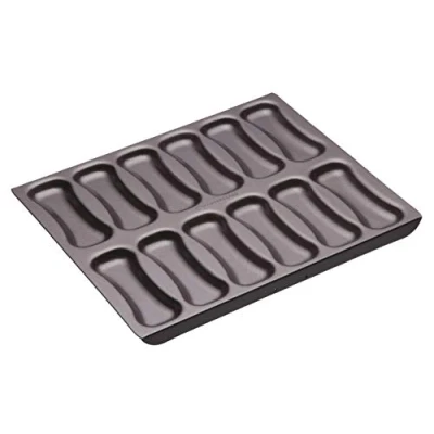 Obrázek MASTERCLASS plech na pečení nepřilnavý eclair s prohlubněmi, ocel, šedá, 31 x 25,5 2,5 cm