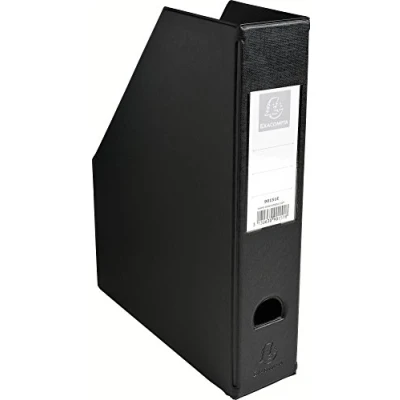 Obrázek Exacompta Pořadač na dokumenty 90151E DIN A4 7 cm široký z pevného kartonu s PVC potahem a nalepeným štítkem hřbetu otvorem pro uchování časopisů katalogů černý
