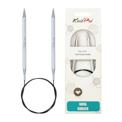 Obrázek KnitPro K12203 kruhová pletací jehla, mosaz, stříbrná, 7 mm