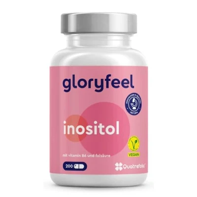 Obrázek Kapsle Inositol Myo 2 000 mg denně 200 vysokých dávek tobolek obohaceno vitaminem B6 a kyselinou listovou (Quatrefolic®) pečlivě laboratorně testováno