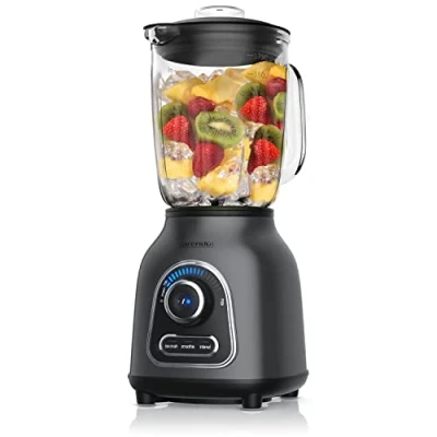 Obrázek Arendo Stojací mixér 1000 W 14 000 ot./min vč. 1l skleněné nádoby nůž z ušlechtilé oceli s kuličkovým ložiskem 6křídlý, 30 výkonových stupňů