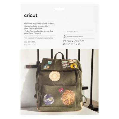Obrázek Cricut Bedruckbares Iron On für dunkle Stoffe A4 (3 Stk.)