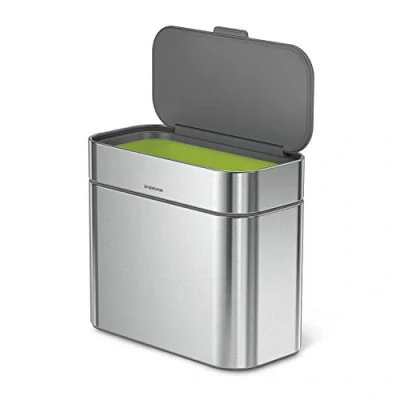 Obrázek Simplehuman CW1645 4 Liter, Kompost Caddy, Komposteimer für Küche mit Deckel, gebürsteter Stahl, 5 Jahre Garantie