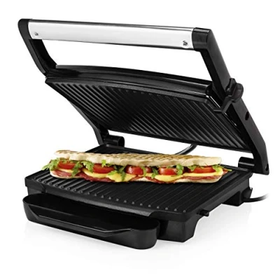 Obrázek Princess Kontaktgrill Panini Grill mit Edelstahlasuführung, 2000 Watt, 0,75m Kabellänge, 30x24cm Grillfläche, antihaftbeschichtet, 112415