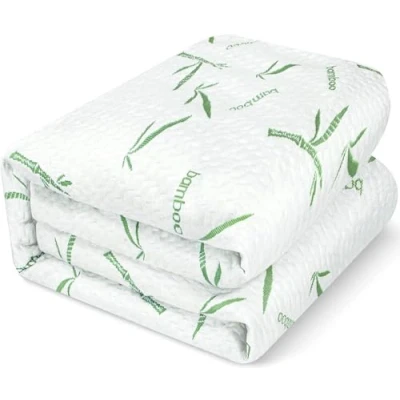 Obrázek Utopia Bedding Vodotěsný chránič matrace z bambusu (135 x 190 cm) roztažitelný až do hloubky 30 cm prodyšný potah matrace, prémiový na s gumou po obvodu