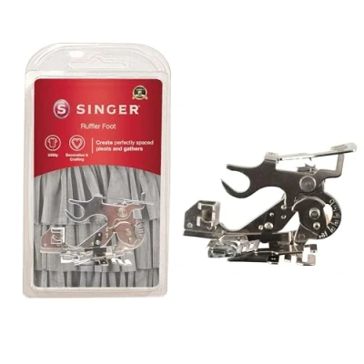 Obrázek Singer Ruffler Attachment Presser Foot, Perfectly Spaced Pleats/Gathers, Easily Adjust Closeness &amp; Depth, Light to Medium Fabrics Sewing Made Easy Nähfuß, Metall Kunststoff, Silber