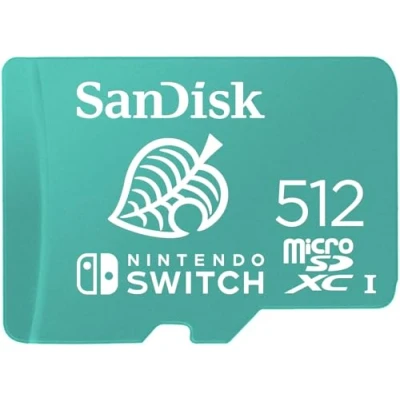 Obrázek SanDisk Paměťová karta microSDXC UHS I pro Nintendo Switch 512 GB (U3, Class 10, 100 MB/s přenos, více místa na hry)