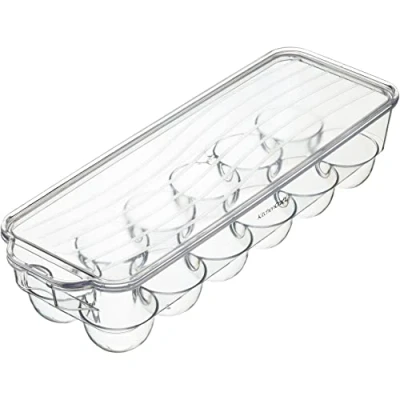 Obrázek KitchenCraft Eierkorb, Kühlschrankbehälter, für 12 Eier, Durchsichtiger Kunststoff mit Deckel, Stoß und Bruchsicher, 32,5 cm x 11,5 7,5