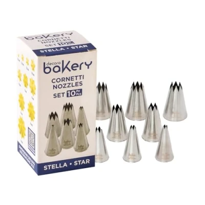Obrázek Decora 0263485 Set 10 Stern TÜLLEN, Silber / Schwarz
