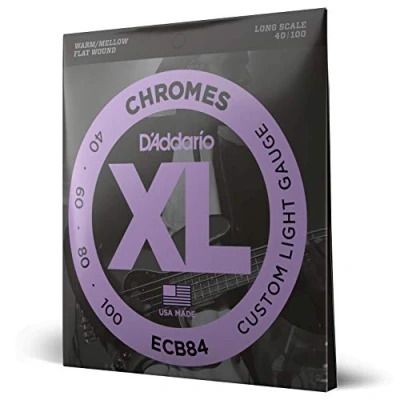 Obrázek D&#039;Addario struny na kytaru E Bass basové kytary Guitar Strings ECB84 XL strunová sada Long 0,1 cm 0,25 (040 100 palců)