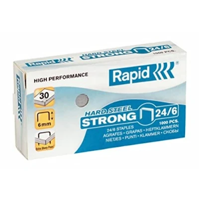 Obrázek Rapid sponky 24/6 mm tyče, tvrdá ocel, 1000 kusů
