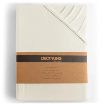 Obrázek napínací prostěradlo od DecoKing, 100% bavlna, žerzejové na pružinovou postel, White Amber Collection