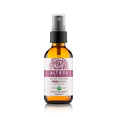 Obrázek Alteya Bio růžová voda ve spreji skleněné láhvi 60 ml 100% USDA Organic certifikováno čistá přírodní vodní pára destilovaná květová z damaškových růží, přímý prodej Organics