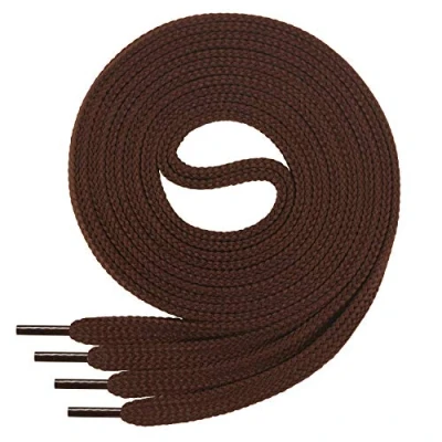 Obrázek Di Ficchiano ploché tkaničky široké 7 mm pro tenisky, sportovní boty, kožené pásky na velmi odolné proti roztržení boty krajky 45 barev, 60 cm délka 220 cm, polyester, Hnědá