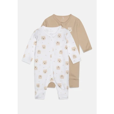 Obrázek Name it Nbnnightsuit ZIP BEAR Unisex 2 PACK Pyžamo pro děti, Velikost: 50, Oxford tan