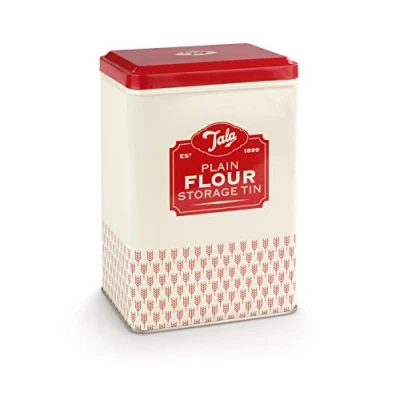 Obrázek Tala Originální dóza na zásoby Plain Flour, bílo červená, 18,5 d x 9 š 12 v cm