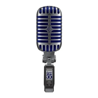 Obrázek Shure Super 55 Deluxe vokální mikrofon Vintage Supercardioid Dynamic Unidyne Mic, legendární vzhled, klasický zvuk robustní Die Cast