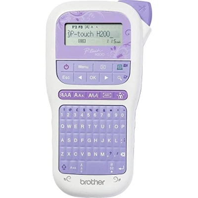 Obrázek Brother PT H200 popisovací přístroj (pro kutilské a dekorační potřeby, pro 3,5 až 12 mm široké pásky TZe textilní pásky, nastavitelná délka etikety 30 999 mm)