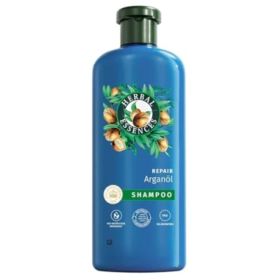 Obrázek Herbal Essences Repair šampon s arganovým olejem 350 ml. Od poškozených po poddajné, lesklé vlasy, intenzivní péče, obsaženými látkami přírodního původu, veganské, bez silikonů